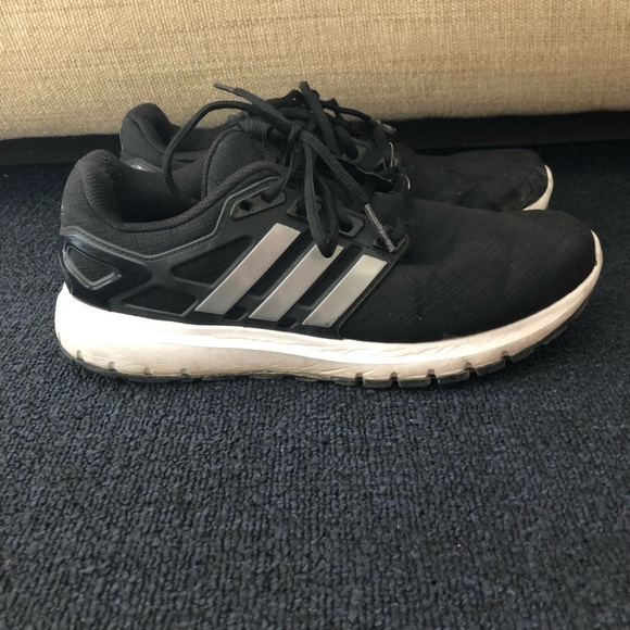 Adidas Cloudfoam Black Lace-Up Tennis Shoes Size 9 - Picture 1 of 9